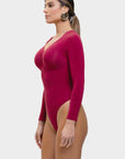 Stefanie Long Sleeve - Sculpting Bodysuit – Seamless Thong, Chest Support & Tummy Control