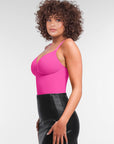 Stefanie Zipper Seamless Plunge Bodysuit – Chest Support and Inner Clips
