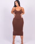 Azura - Shaper Maxi Jurk V-Hals En Spaghetti Schouderbandjes - Bella Fit™