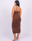 Azura - Shaper Maxi Jurk V-Hals En Spaghetti Schouderbandjes - Bella Fit™