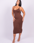 Azura - Shaper Maxi Jurk V-Hals En Spaghetti Schouderbandjes - Bella Fit™