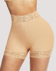 Cindy - High Waist Lace Butt Lifter Tummy Control Panty - Bella Fit USSBeige
