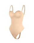 Monica - One - Piece Thong Bodysuit with Underwire, Removable Waist Straps & Abdomen Shaping - Bella Fit USBeigeS