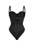 Monica - One - Piece Thong Bodysuit with Underwire, Removable Waist Straps & Abdomen Shaping - Bella Fit USBlackS