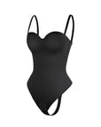 Monica - One - Piece Thong Bodysuit with Underwire, Removable Waist Straps & Abdomen Shaping - Bella Fit USBlackS