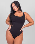 Olivia - Shaping Scoop Tank Thong Bodysuit - Bella Fit USXS/SBlack