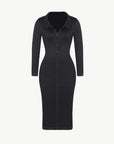Raven - Shapewear Dress Front Button Collar - Bella Fit USXS/SBlack