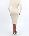 Raven - Shapewear Dress Front Button Collar - Bella Fit USXS/SWhite