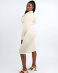 Raven - Shapewear Dress Front Button Collar - Bella Fit USXS/SWhite