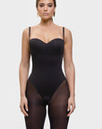 Monica - One-Piece Thong Bodysuit with Underwire, Removable Straps & Abdomen Shaping