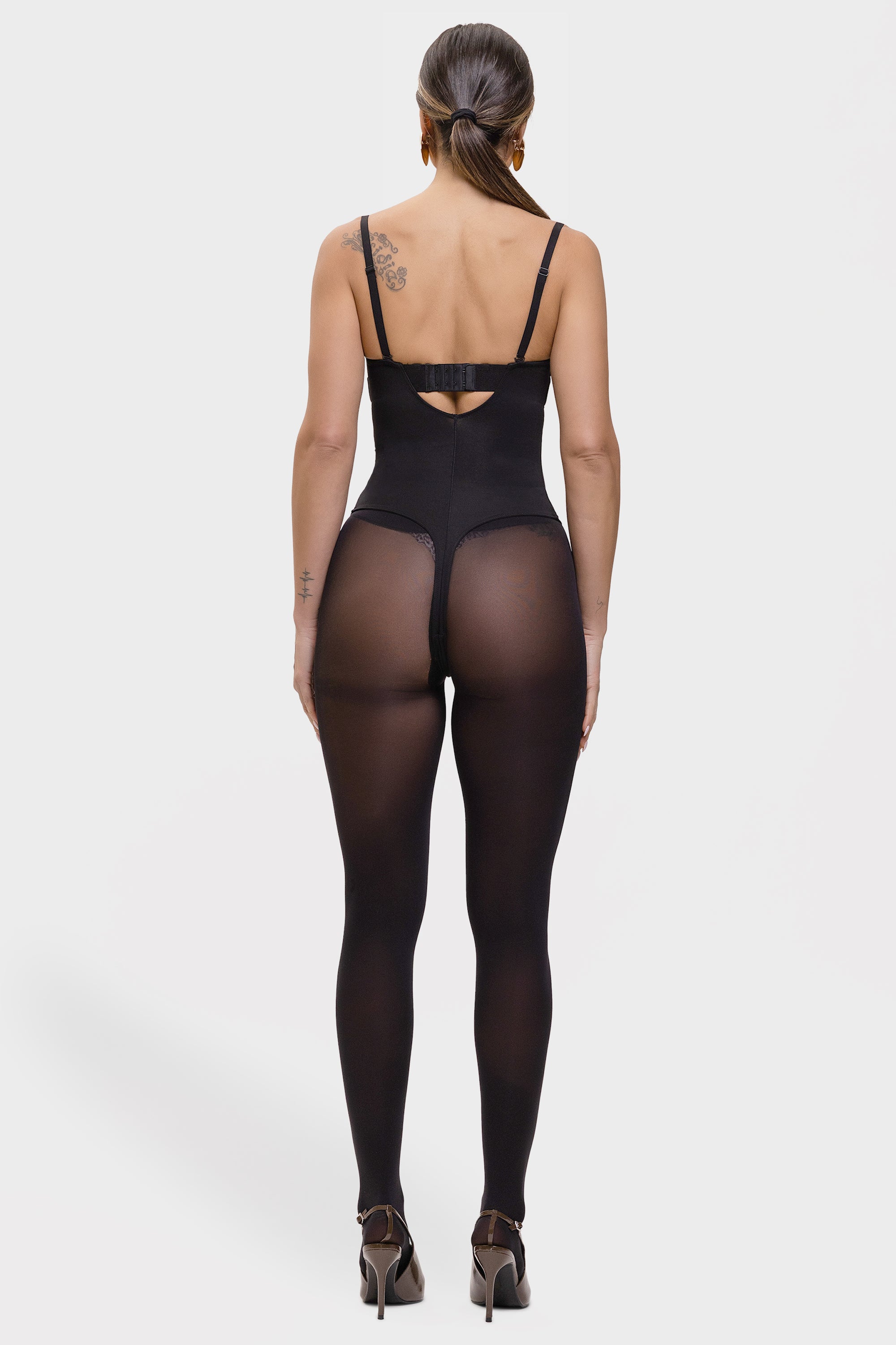 Monica - One-Piece Thong Bodysuit with Underwire, Removable Straps &amp; Abdomen Shaping