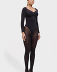 Stefanie Long Sleeve - Sculpting Bodysuit – Seamless Thong, Chest Support & Tummy Control