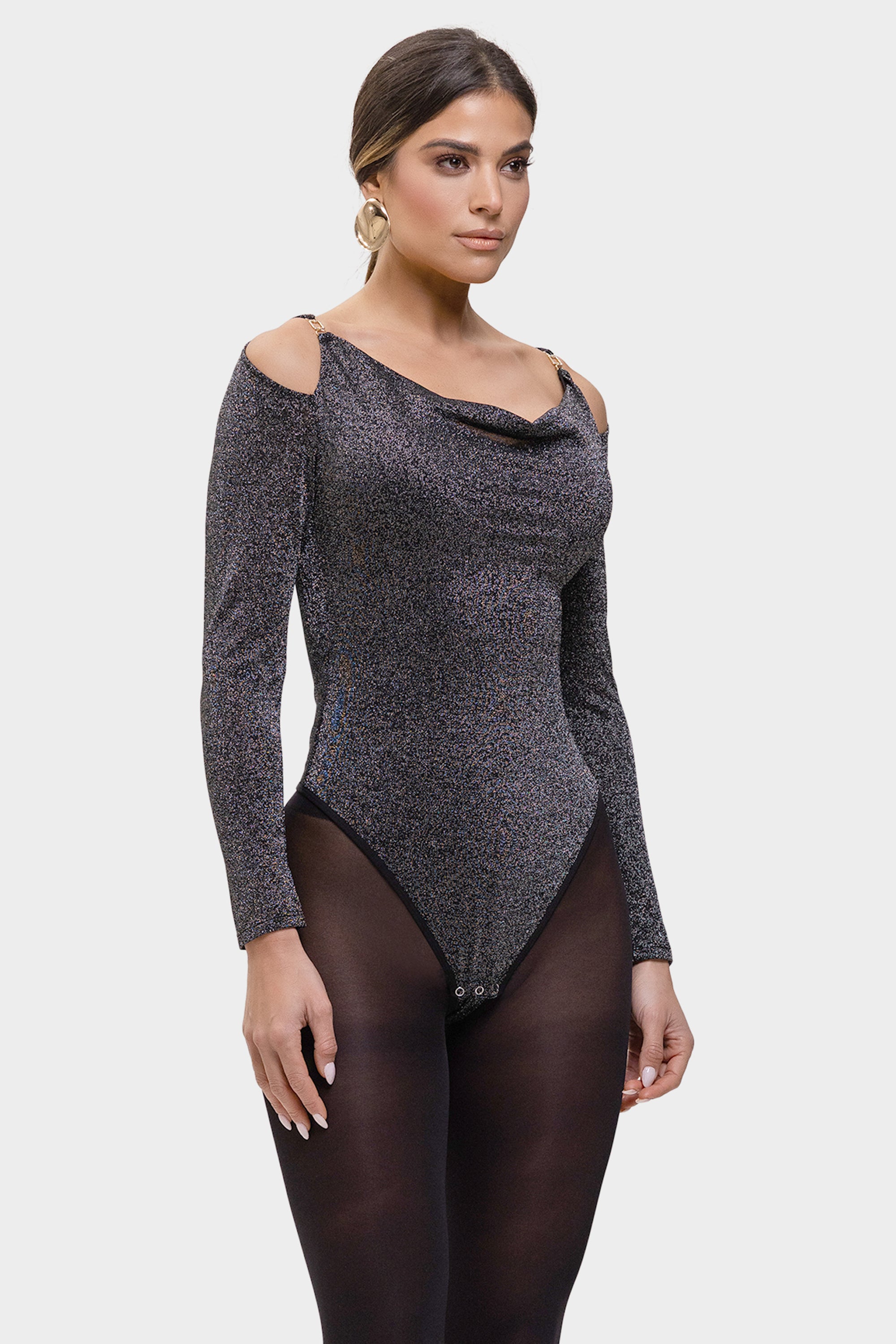 Aziza - The Lumina Drape Silhouette All-in-One Bodysuit