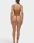 Monica - One-Piece Thong Bodysuit with Underwire, Removable Straps & Abdomen Shaping