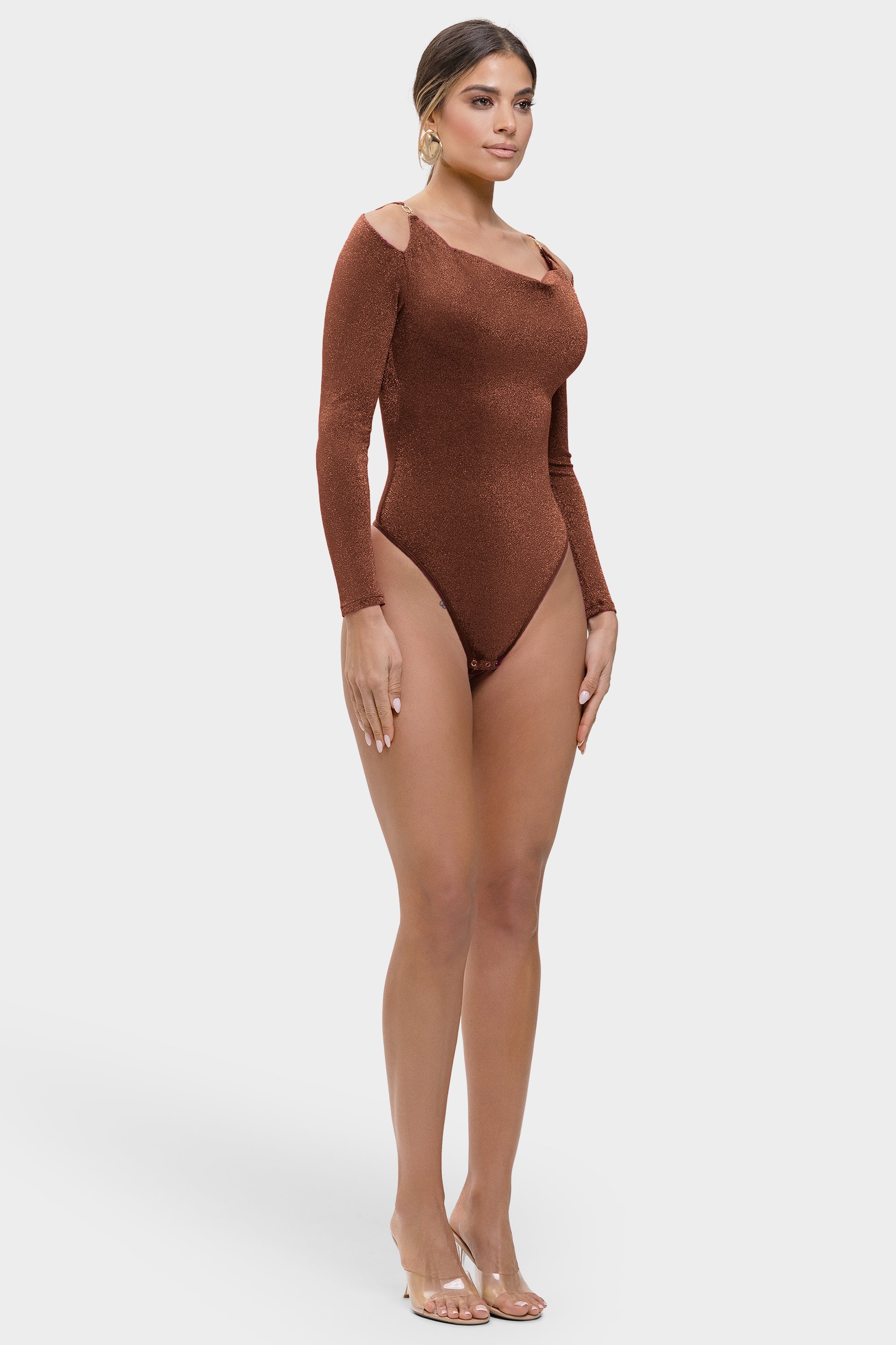 Aziza - The Lumina Drape Silhouette All-in-One Bodysuit