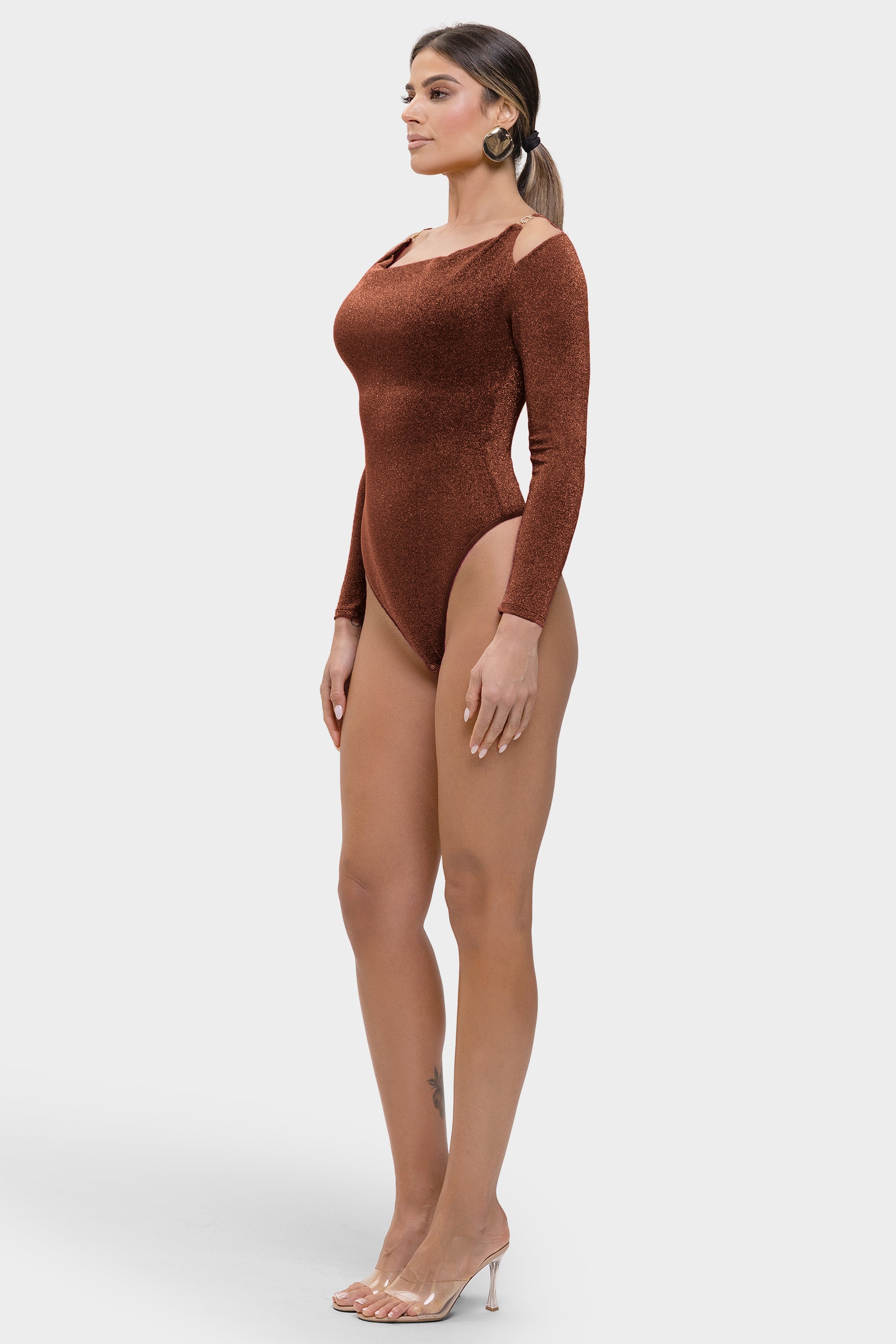 Aziza - The Lumina Drape Silhouette All-in-One Bodysuit