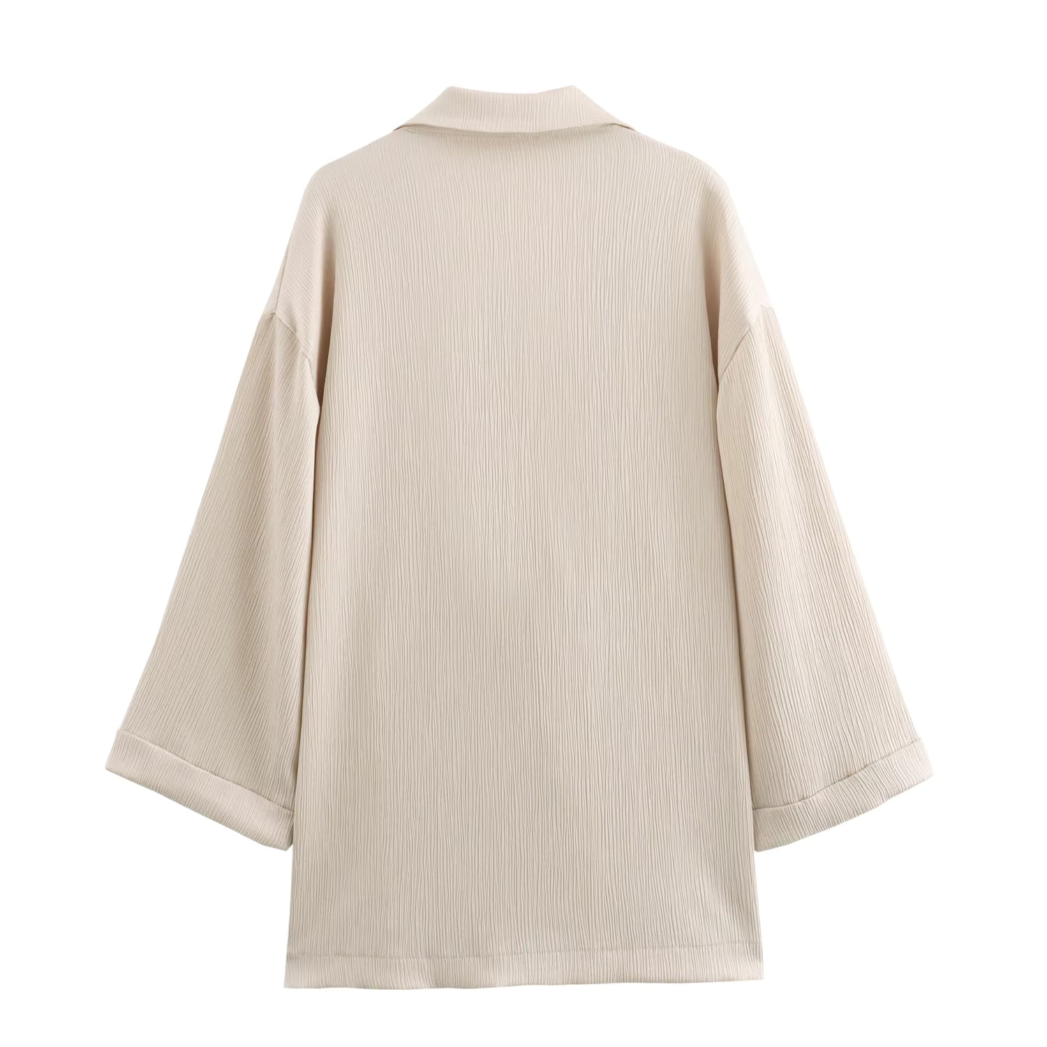 Women’s 2-Piece Elegant Crinkle Blazer &amp; Wide-Leg Pants Set