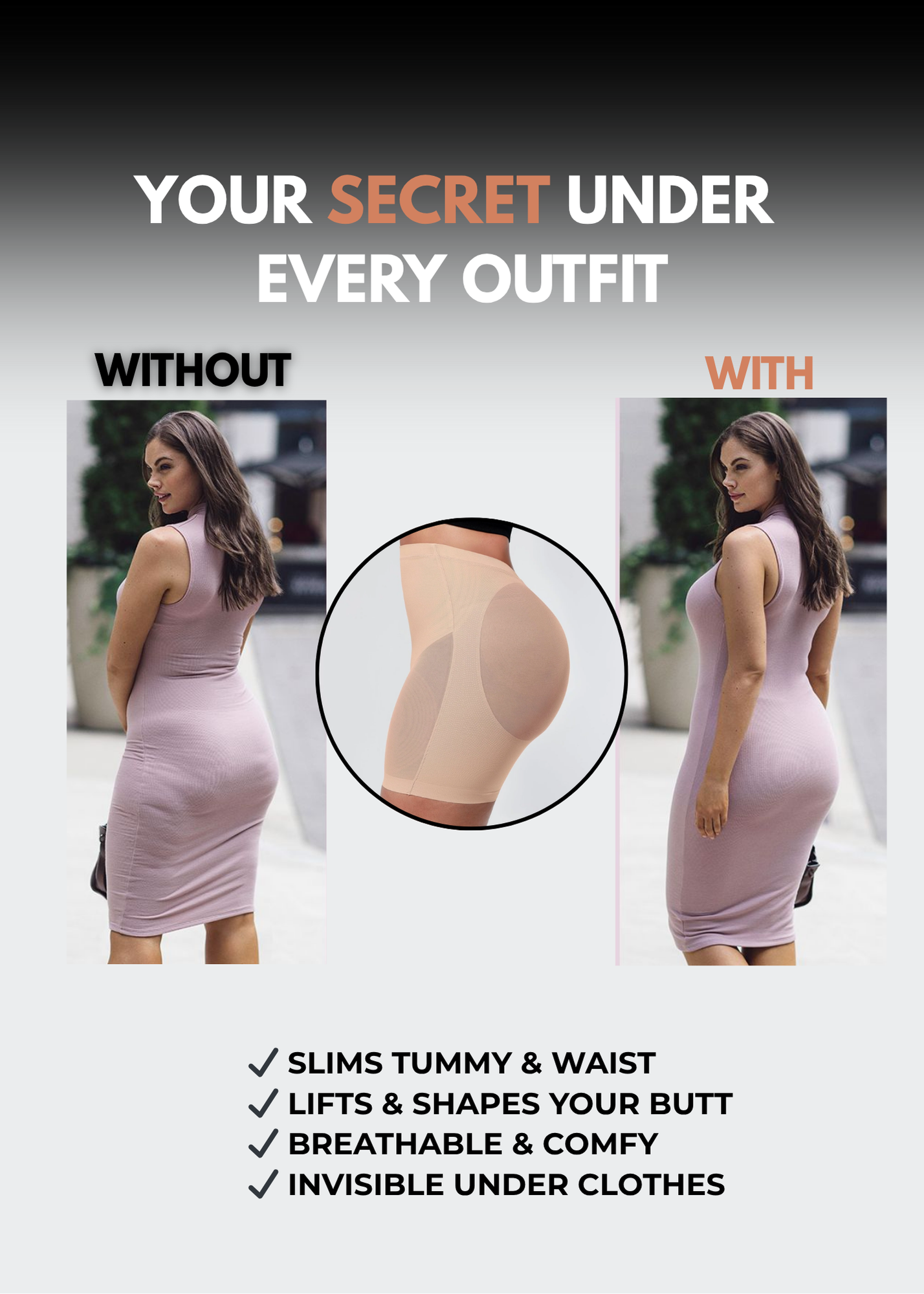 Madison - Tummy Slimming Low Back Mesh Butt Lifter - LoveBellaFit