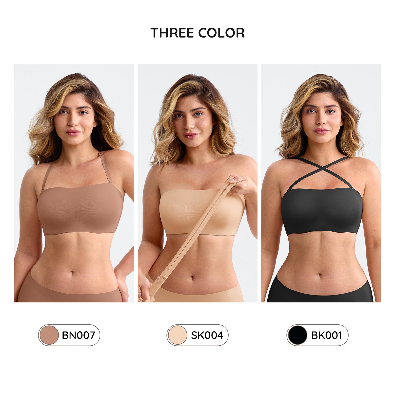 Mila - Strapless Anti-Slip Bandeau Bra – FeelSoft™ Fabric &amp; Molded Cups