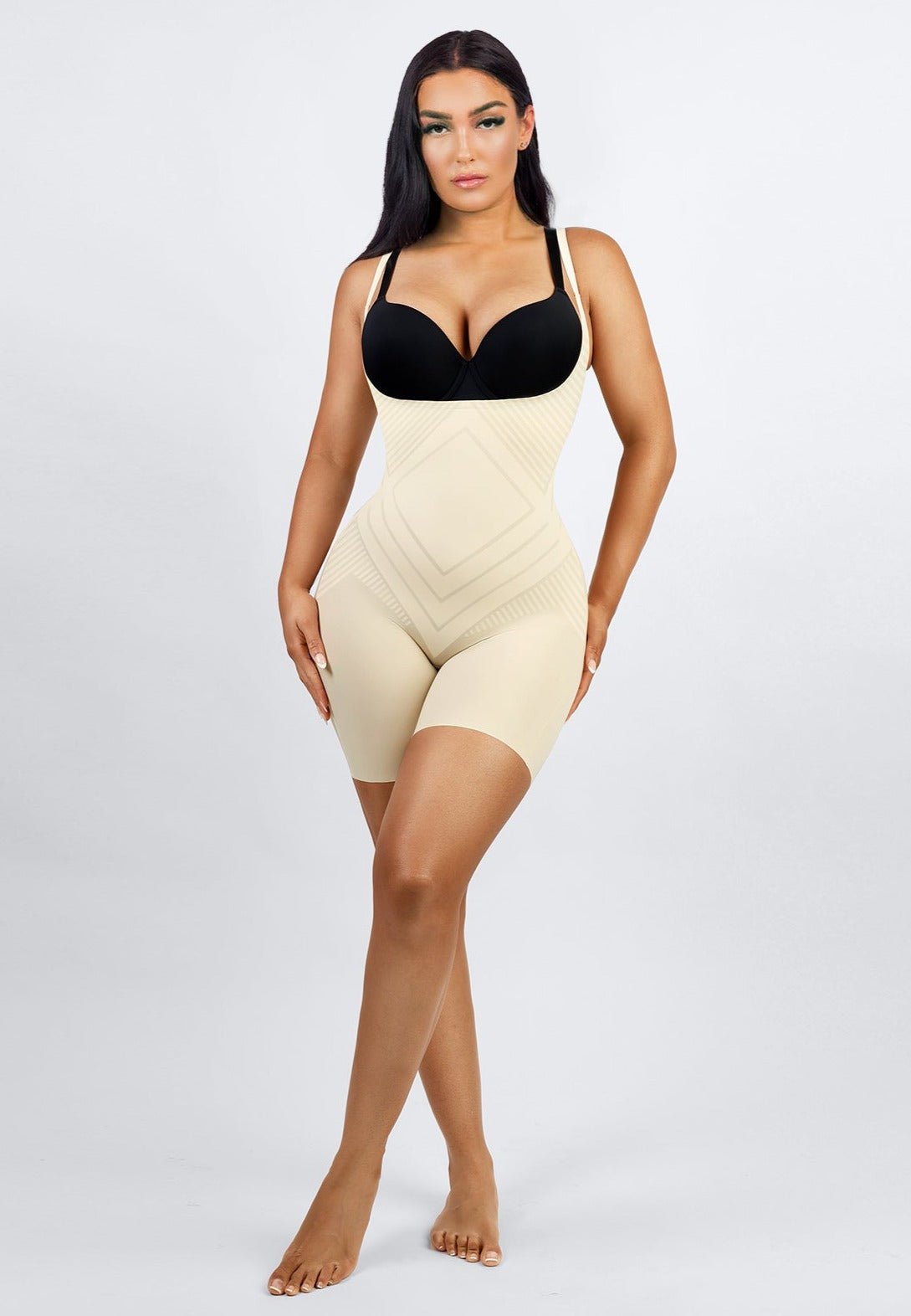 Alia - Liquid Spandex Sculpting Shorts - Bella Fit USBeigeS