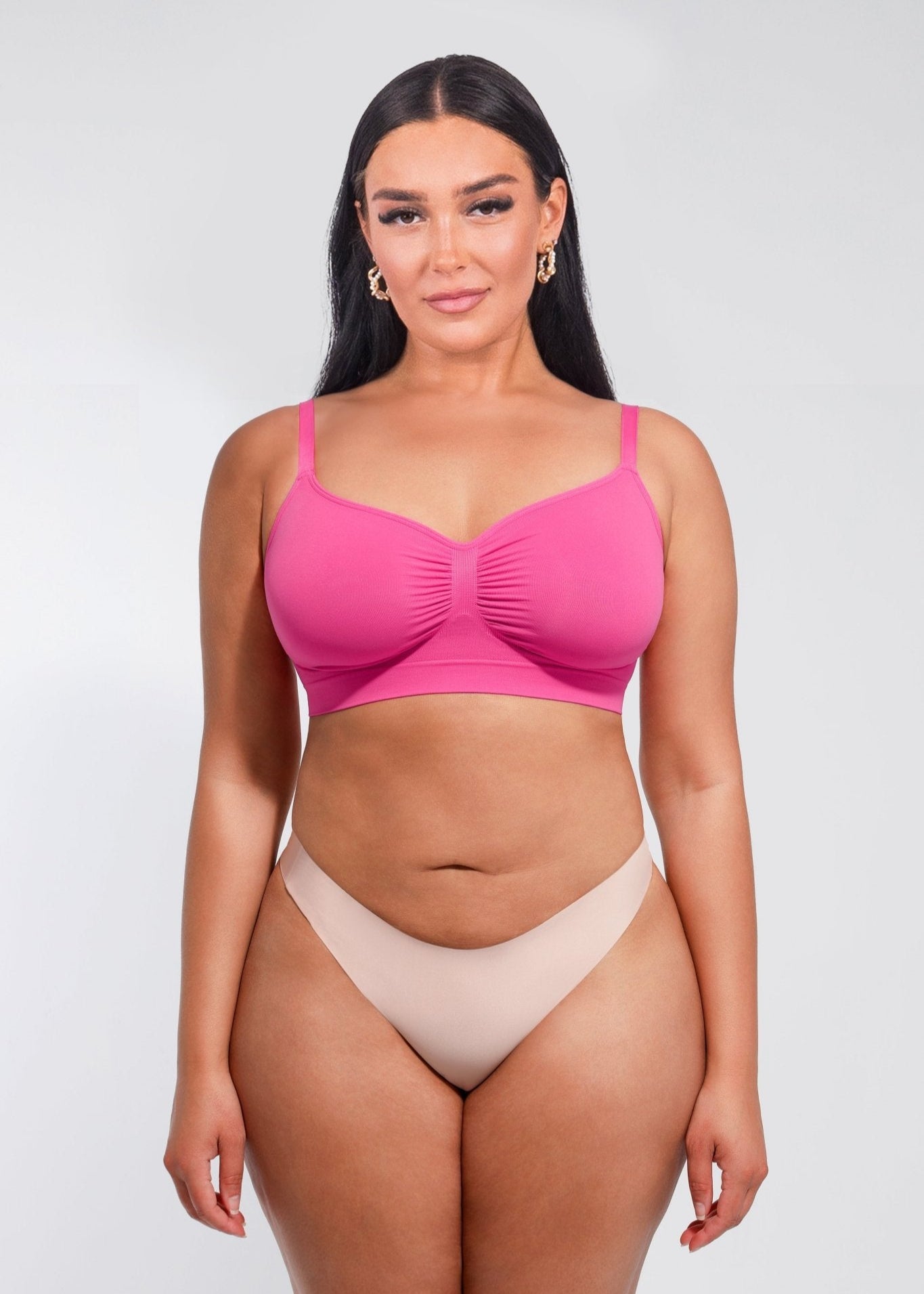 Ashley - Seamless Shaping Bra with Adjustable Shoulder Straps - Bella Fit USSPink