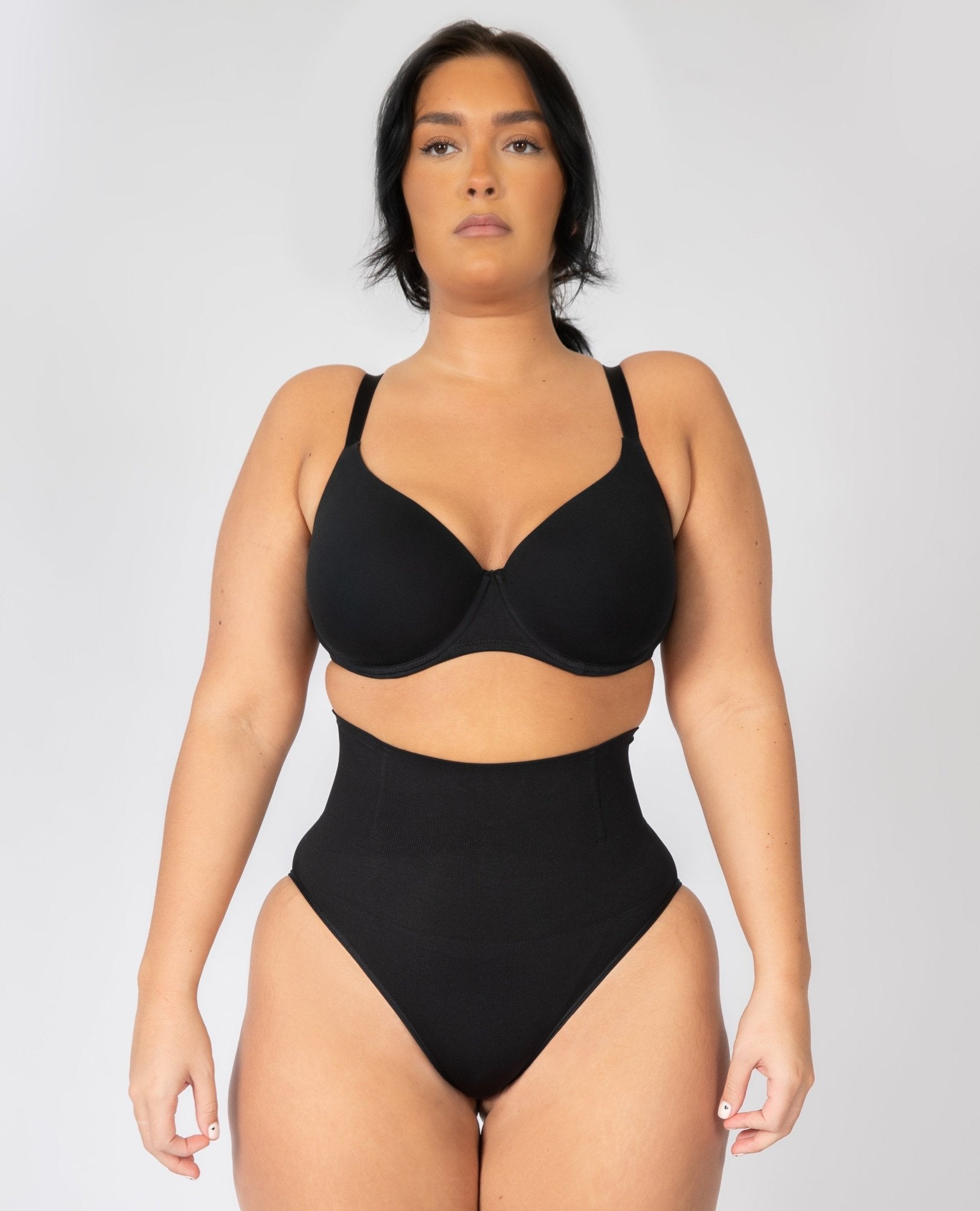 Esther - High Waisted Tummy Control Body Shaper Panties - Bella Fit USBlackXS/S