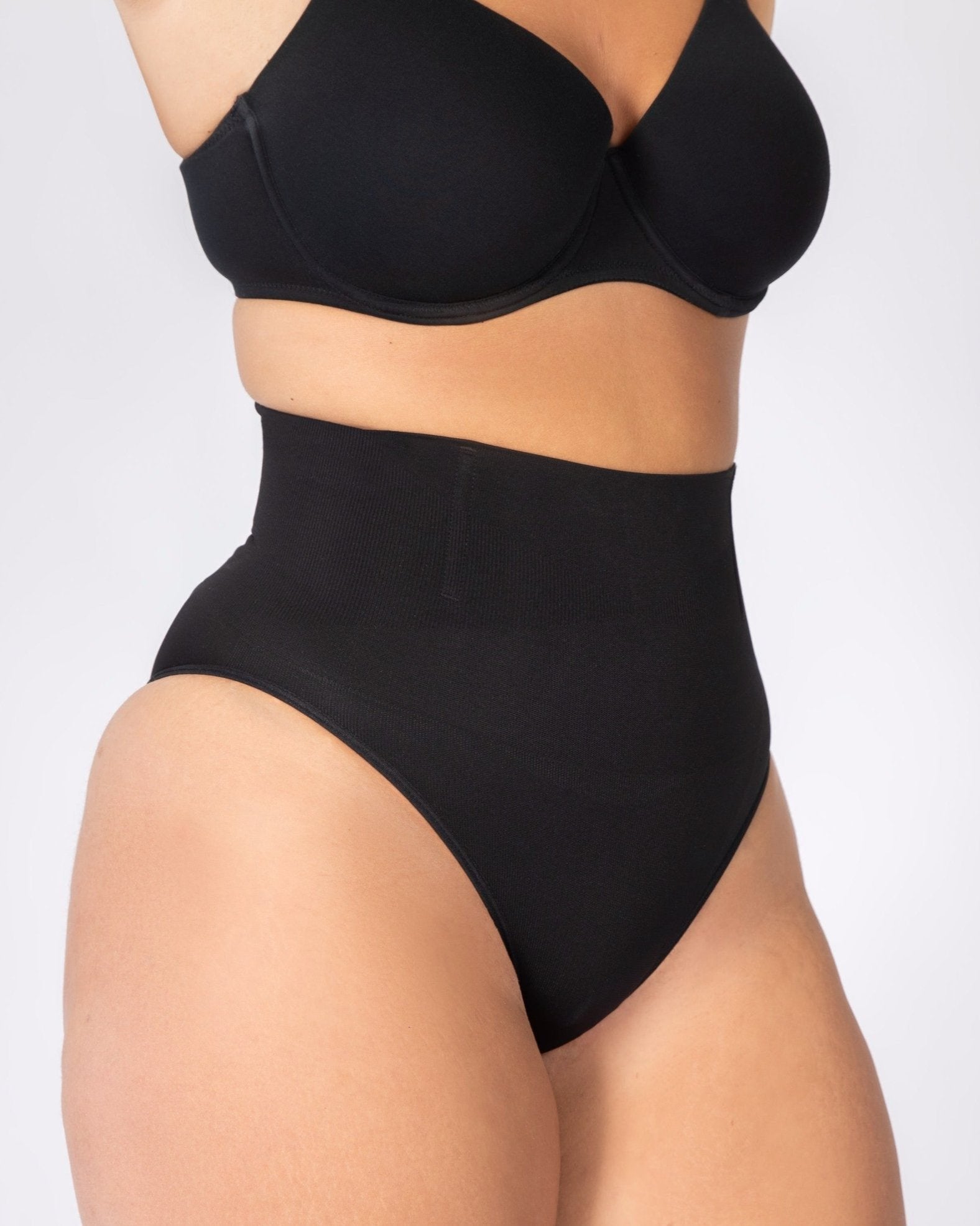 Esther - High Waisted Tummy Control Body Shaper Panties - Bella Fit USBlackXS/S