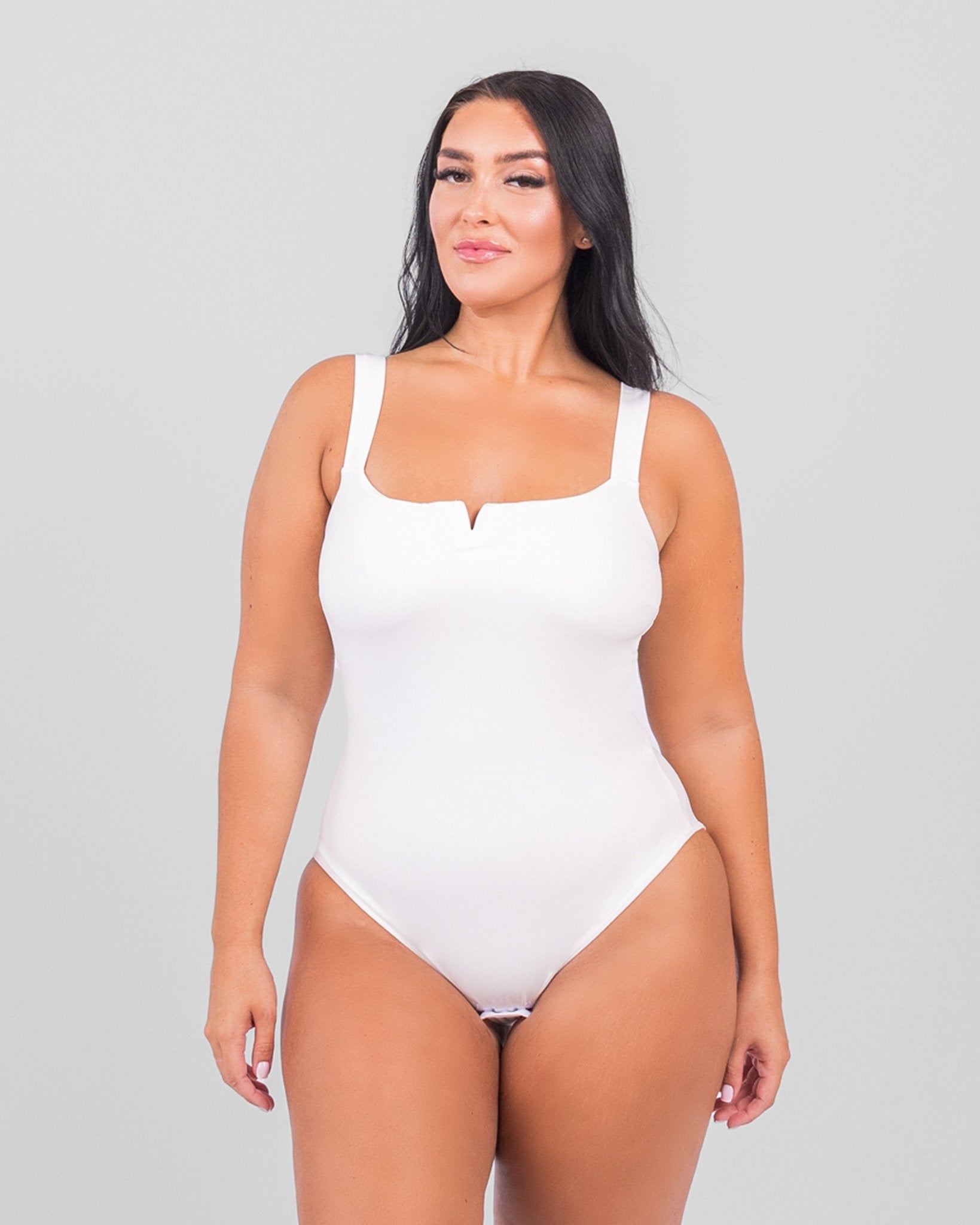 Lilou - Square Collar Bodysuit - Bella Fit USSWhite