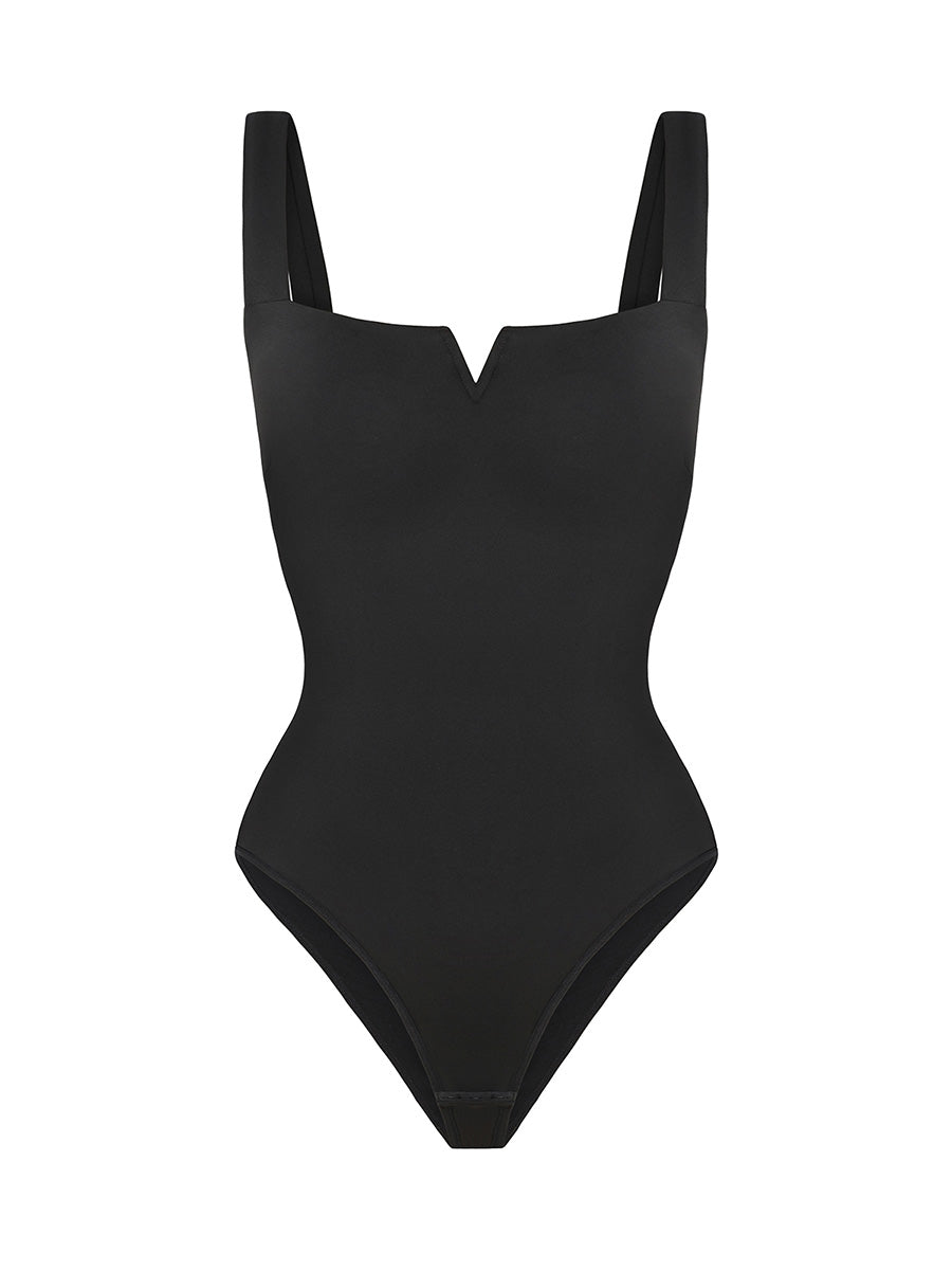 Lilou - Square Collar Bodysuit - Bella Fit USSWhite