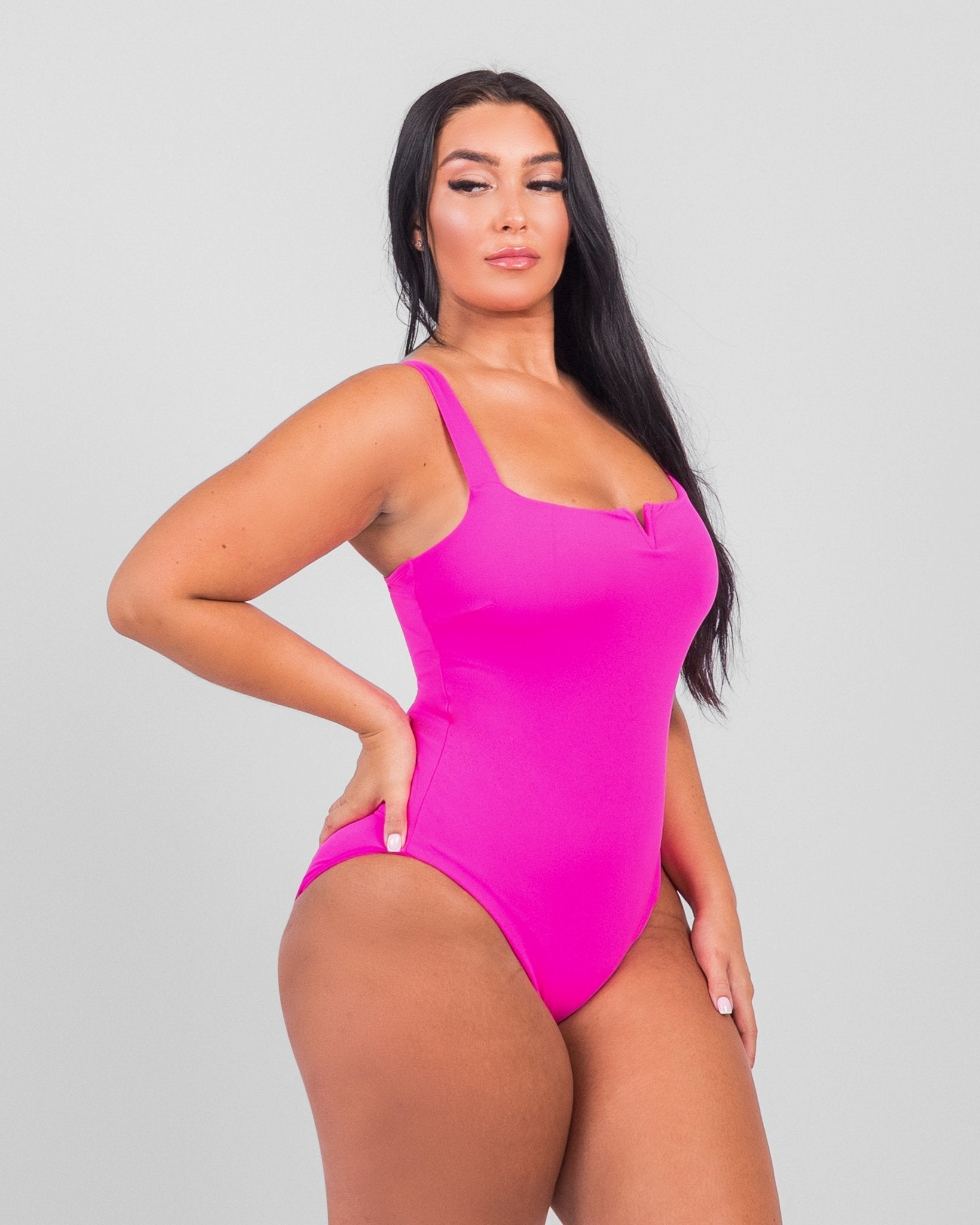 Lilou - Square Collar Bodysuit - Bella Fit USSPink