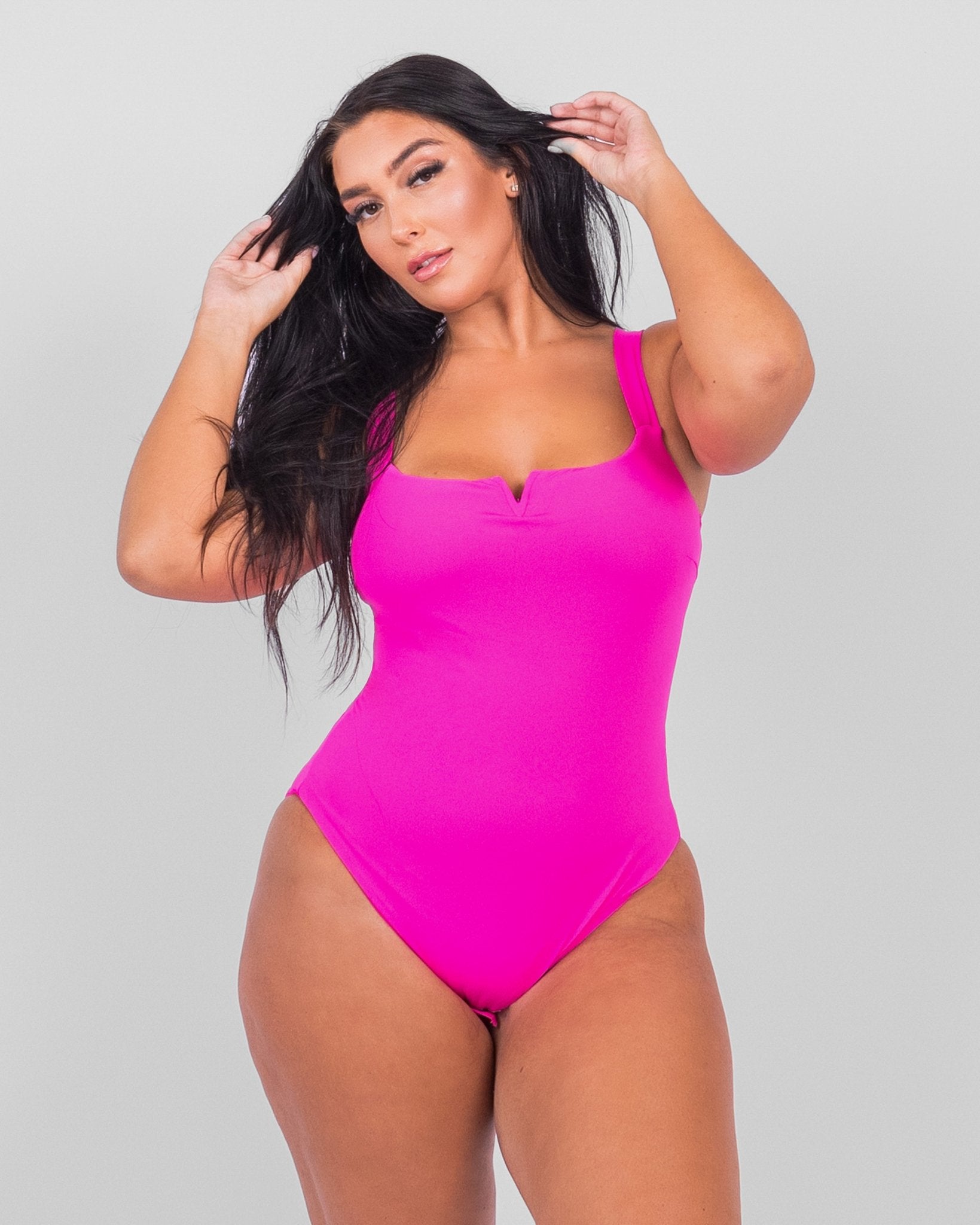 Lilou - Square Collar Bodysuit - Bella Fit USSPink