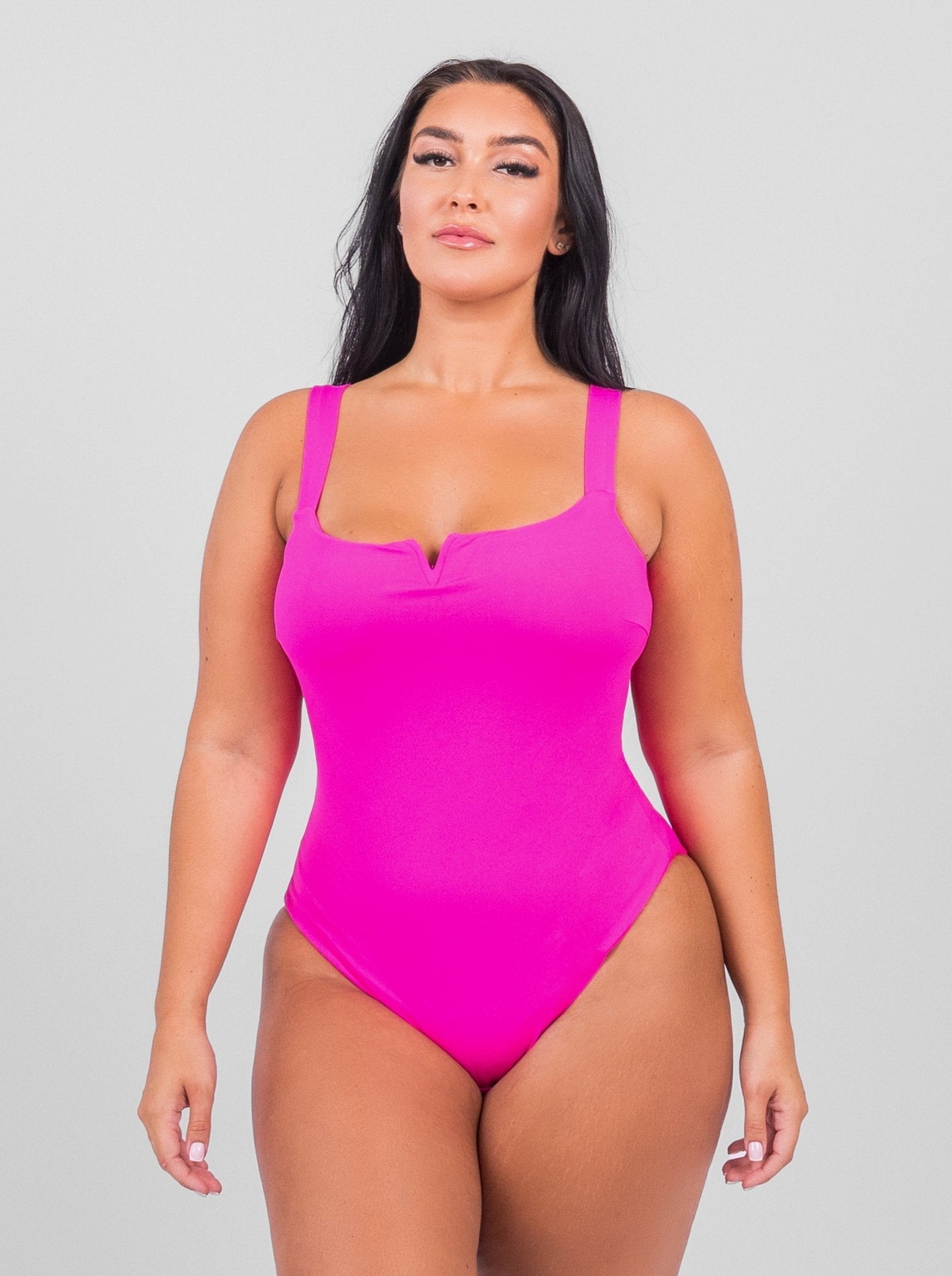 Lilou - Square Collar Bodysuit - Bella Fit USSPink