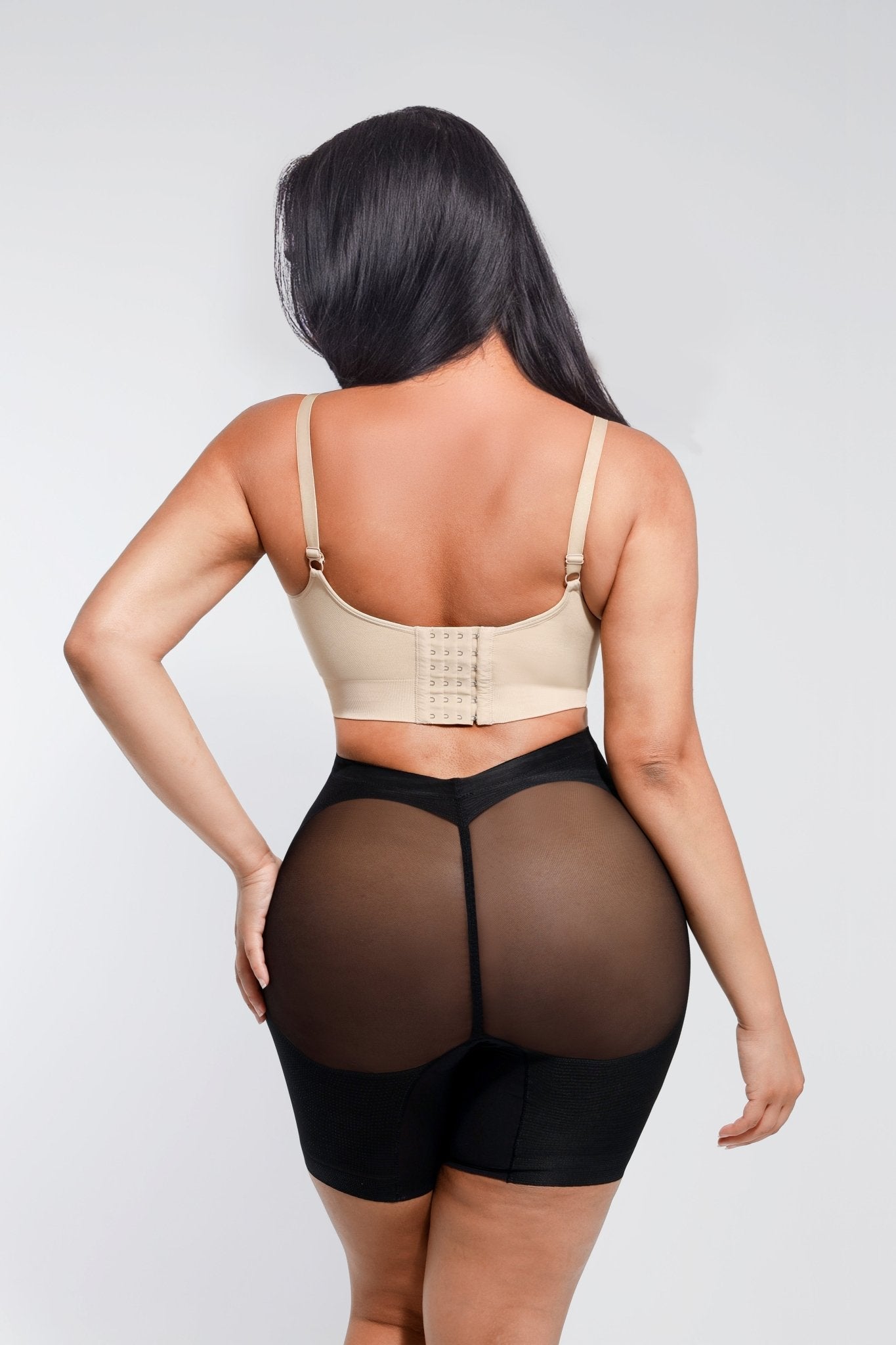Madison - Tummy Slimming Low Back Mesh Butt Lifter - Bella Fit USXSBlack