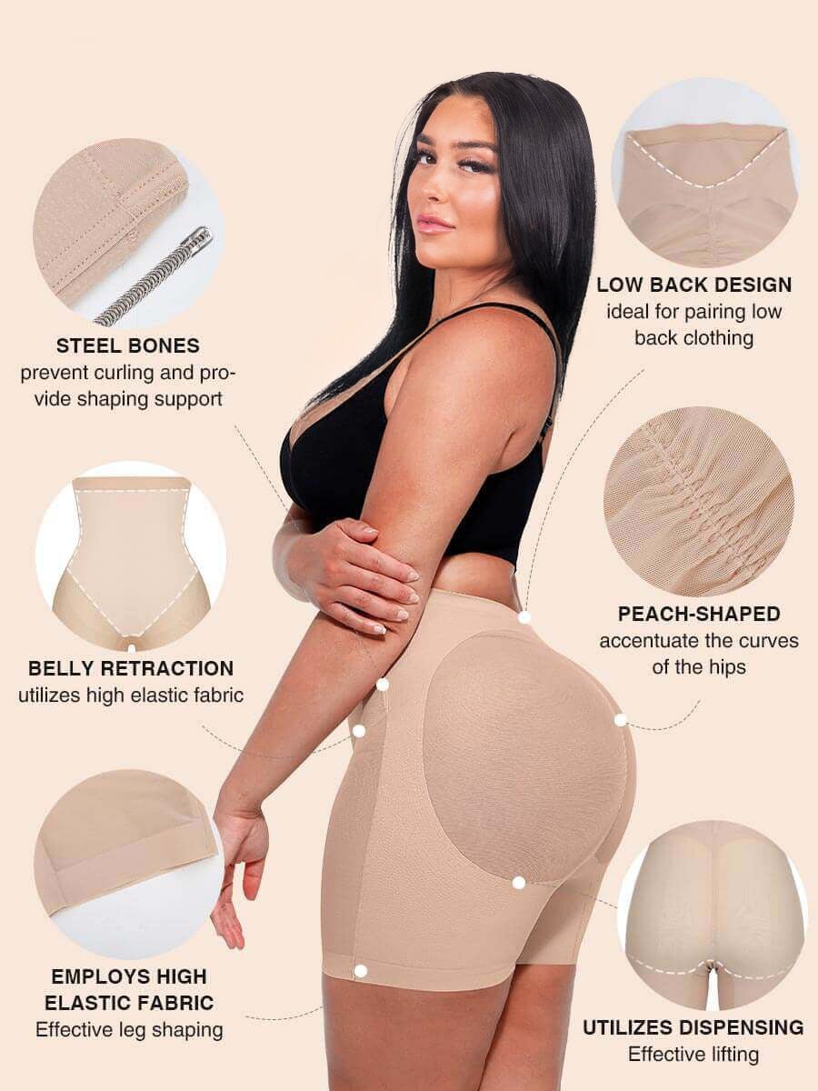 Madison - Tummy Slimming Low Back Mesh Butt Lifter - Bella Fit USXSBeige