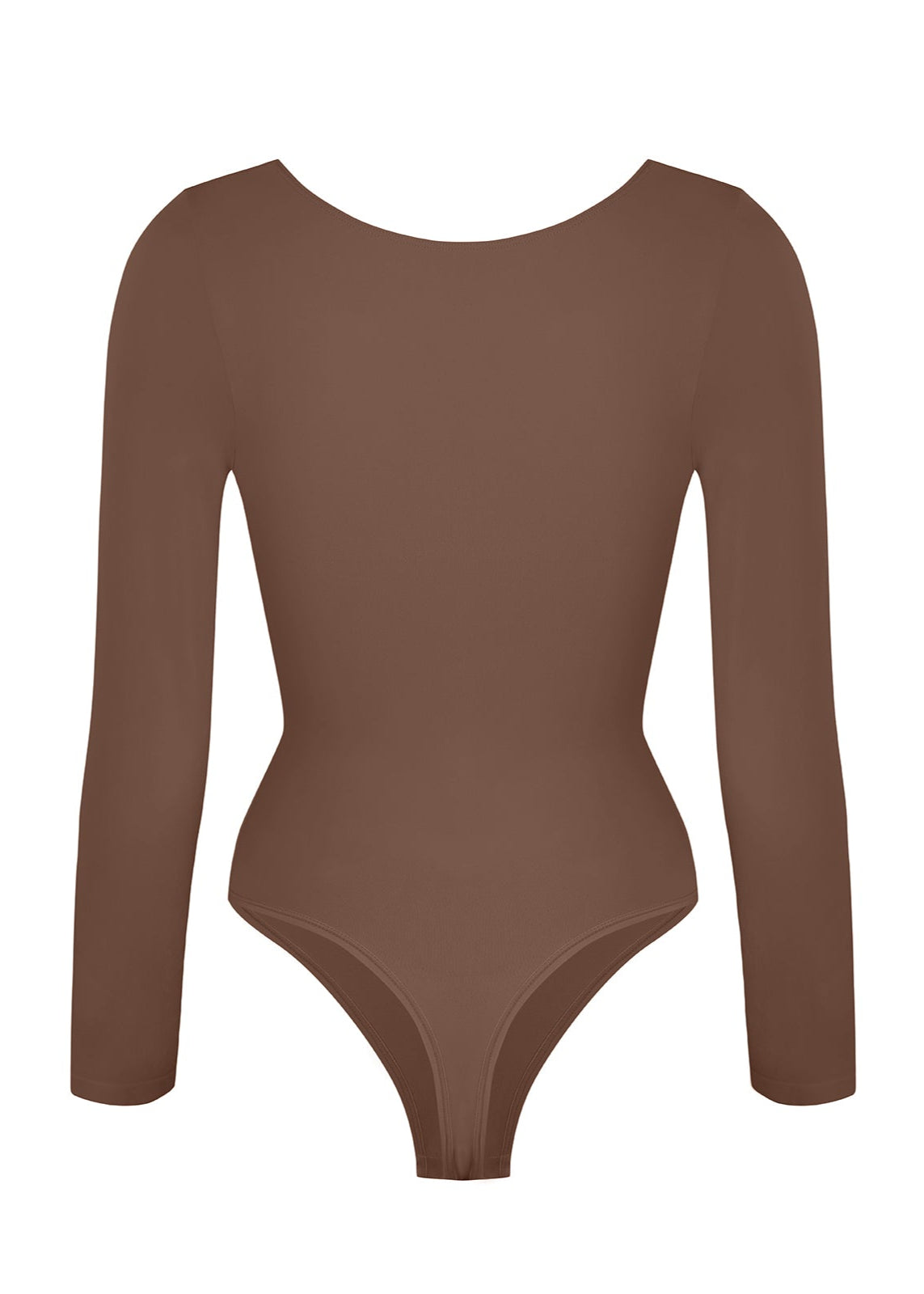 Marcella - Seamless Long Sleeve Thong Bodysuit with Chest Support &amp; Tummy Control - Bella Fit USBlackXS