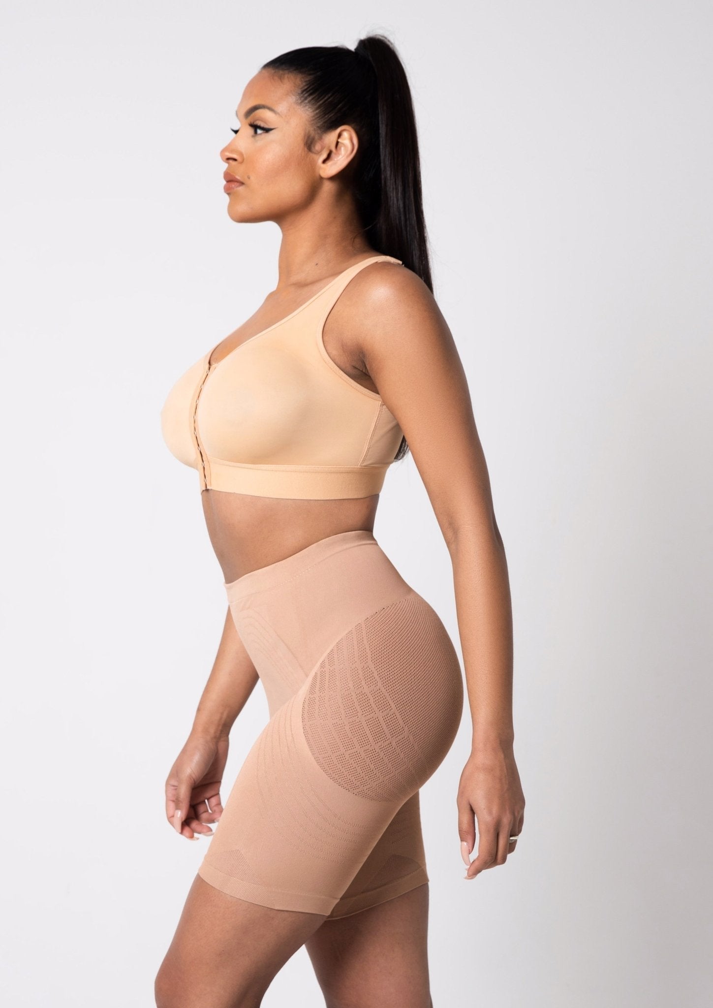 Melany - High Waist Seamless Panty Shaper Slimming Waist - Bella Fit USXS/SBeige