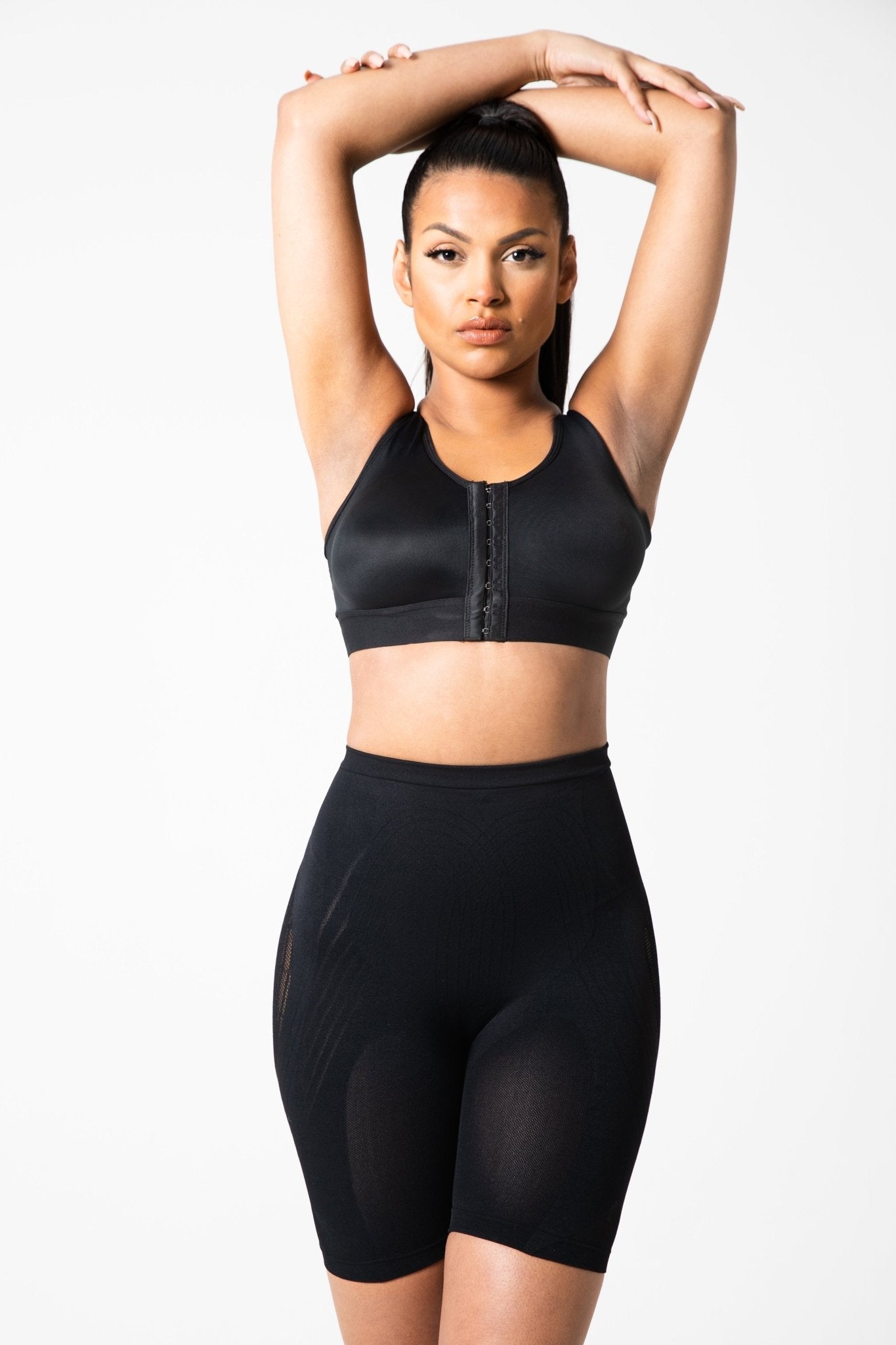 Melany - High Waist Seamless Panty Shaper Slimming Waist - Bella Fit USXS/SBlack