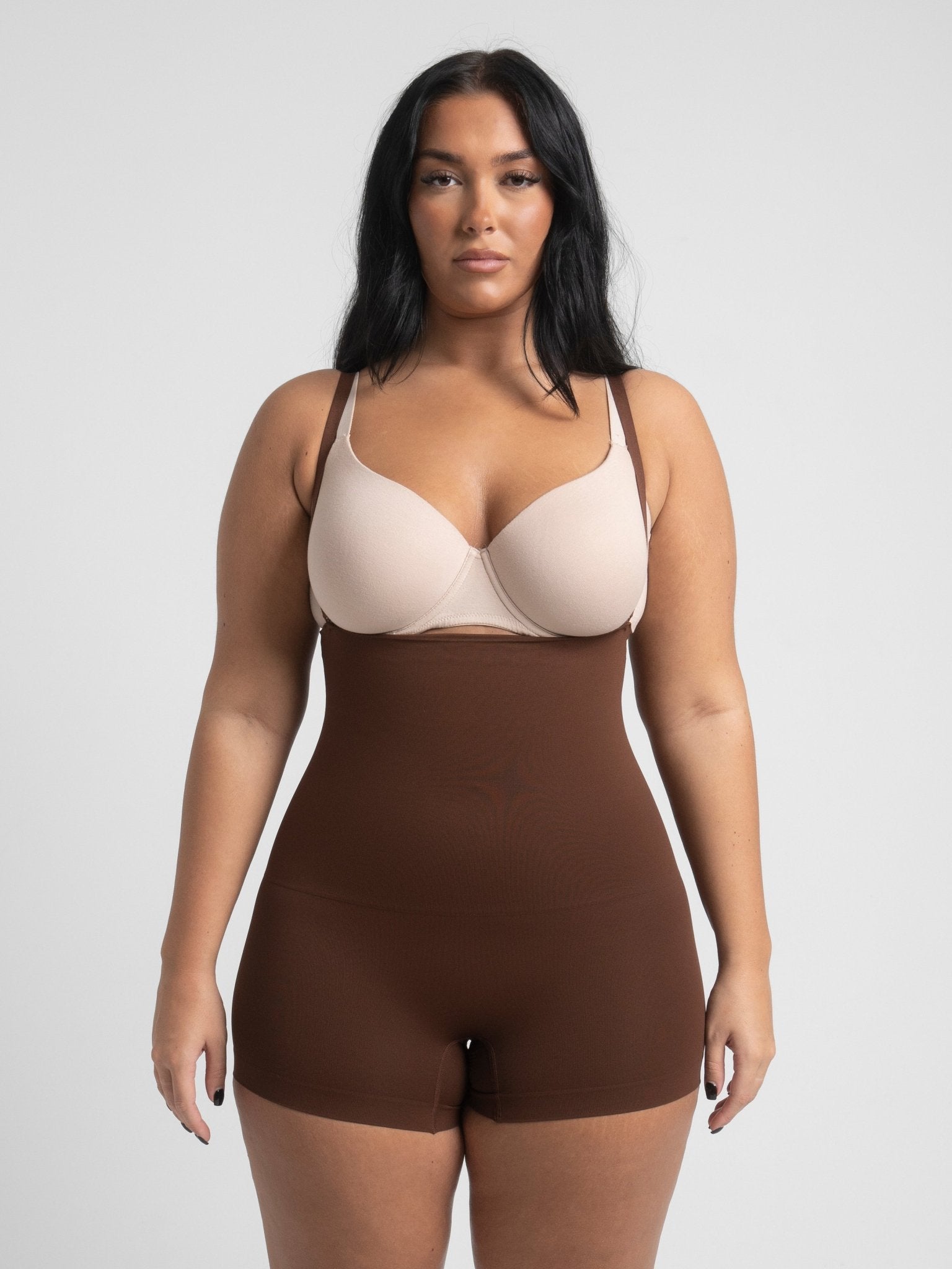 Michelle - Eco-friendly Seamless High-Waisted Tummy Control Short - Bella Fit USXS/SBrown