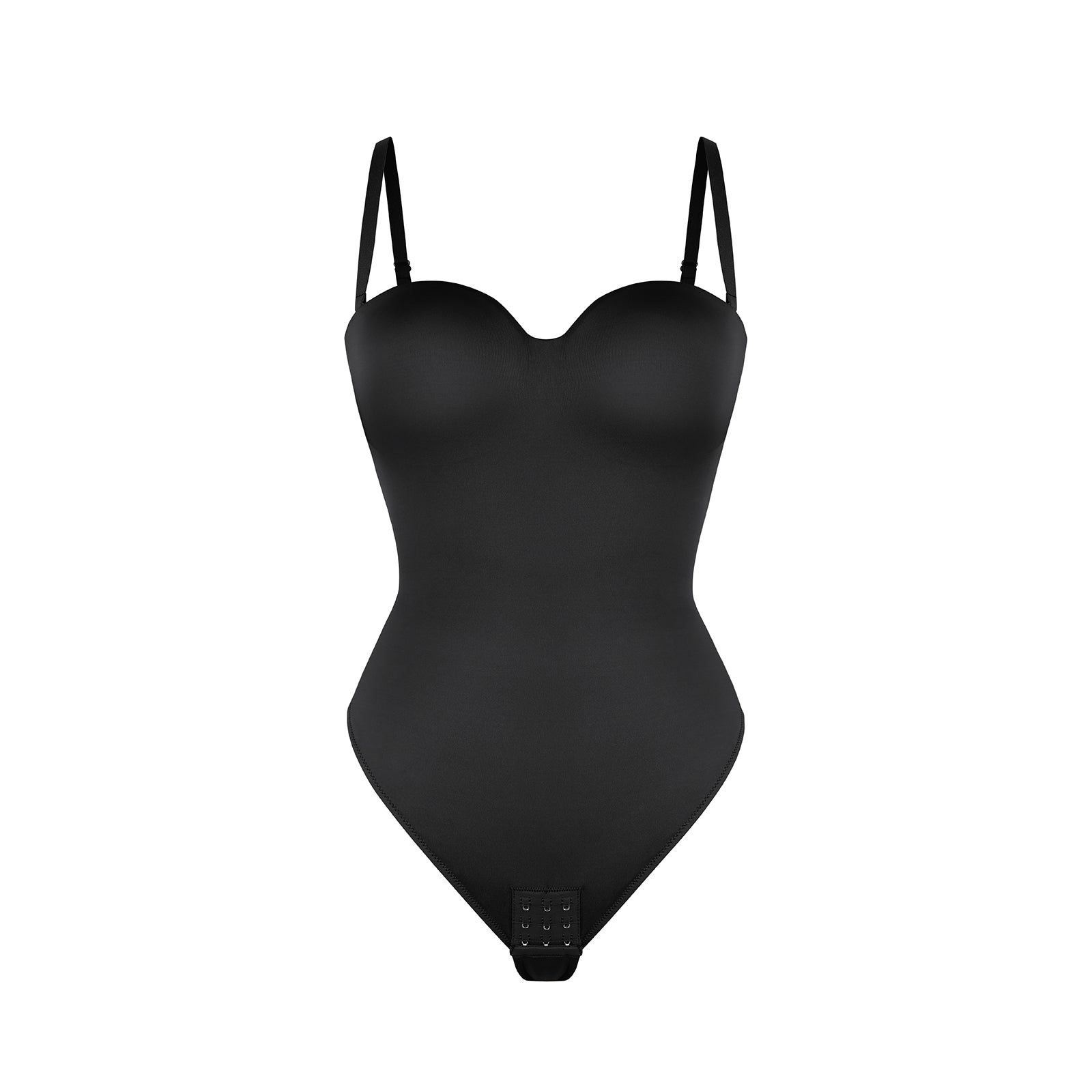 Monica - One - Piece Thong Bodysuit with Underwire, Removable Waist Straps &amp; Abdomen Shaping - Bella Fit USBlackS