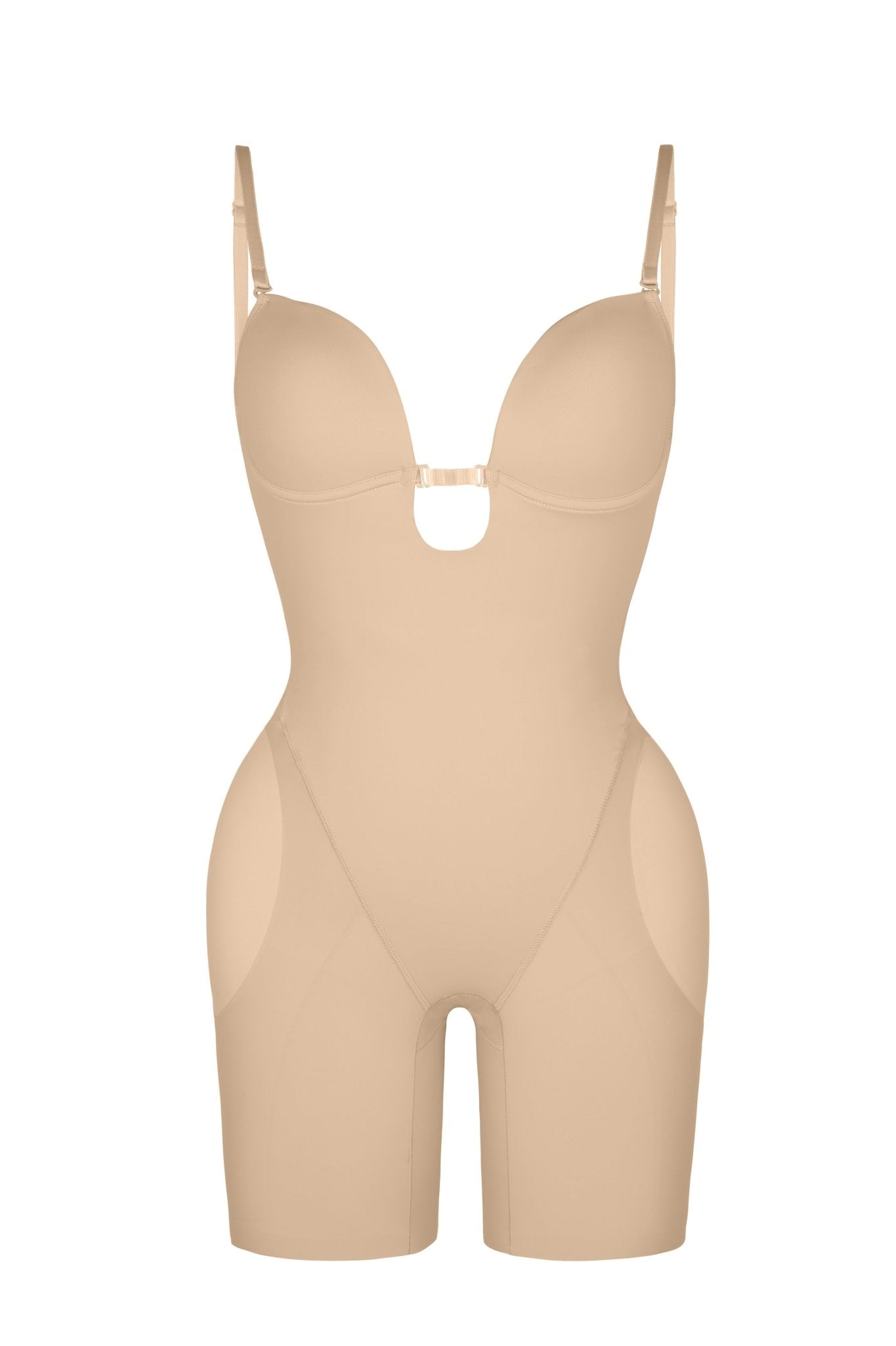 Nadia - Bodyshaper with Low Back and Removable Pads - Bella Fit USBeigeXS