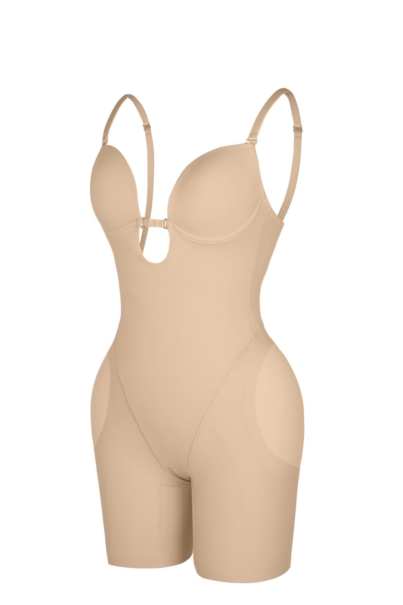 Nadia - Bodyshaper with Low Back and Removable Pads - Bella Fit USBeigeXS