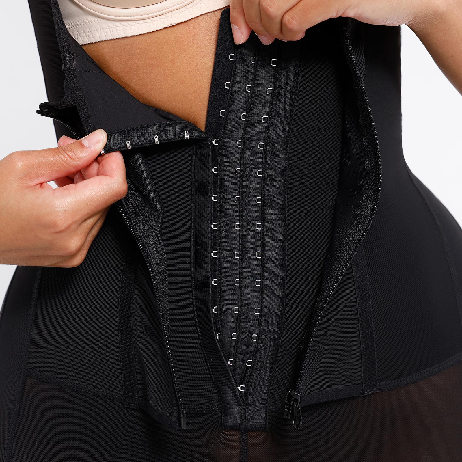 Rebecca 2.0 - Post - Surgery U - Shaped Bust Support Shapewear with Waist and Abdomen Control - Bella Fit USBlackS