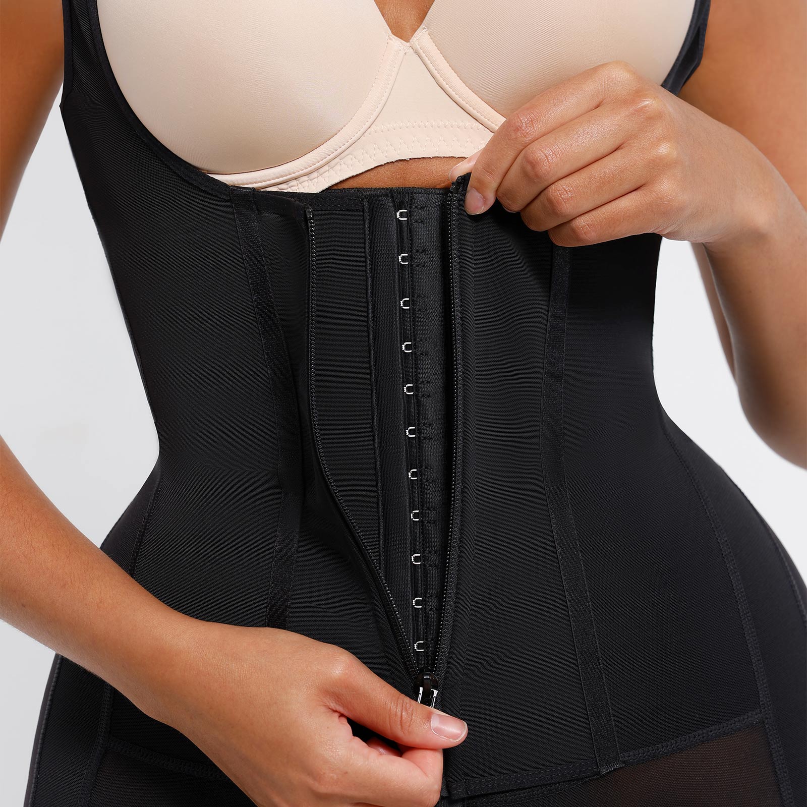 Rebecca 2.0 - Post - Surgery U - Shaped Bust Support Shapewear with Waist and Abdomen Control - Bella Fit USBlackS