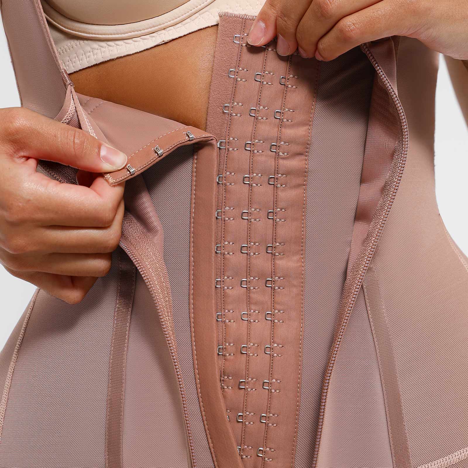 Rebecca 2.0 - Post - Surgery U - Shaped Bust Support Shapewear with Waist and Abdomen Control - Bella Fit USBeigeS
