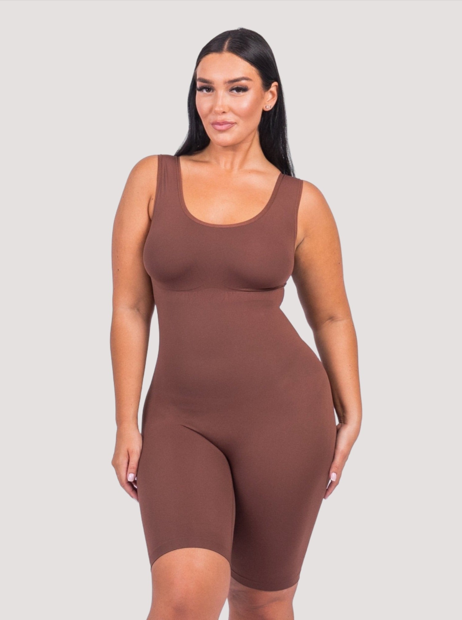 Sienna - Shaping All-In-One Tank Bodysuit - Bella Fit USXS/SBrown