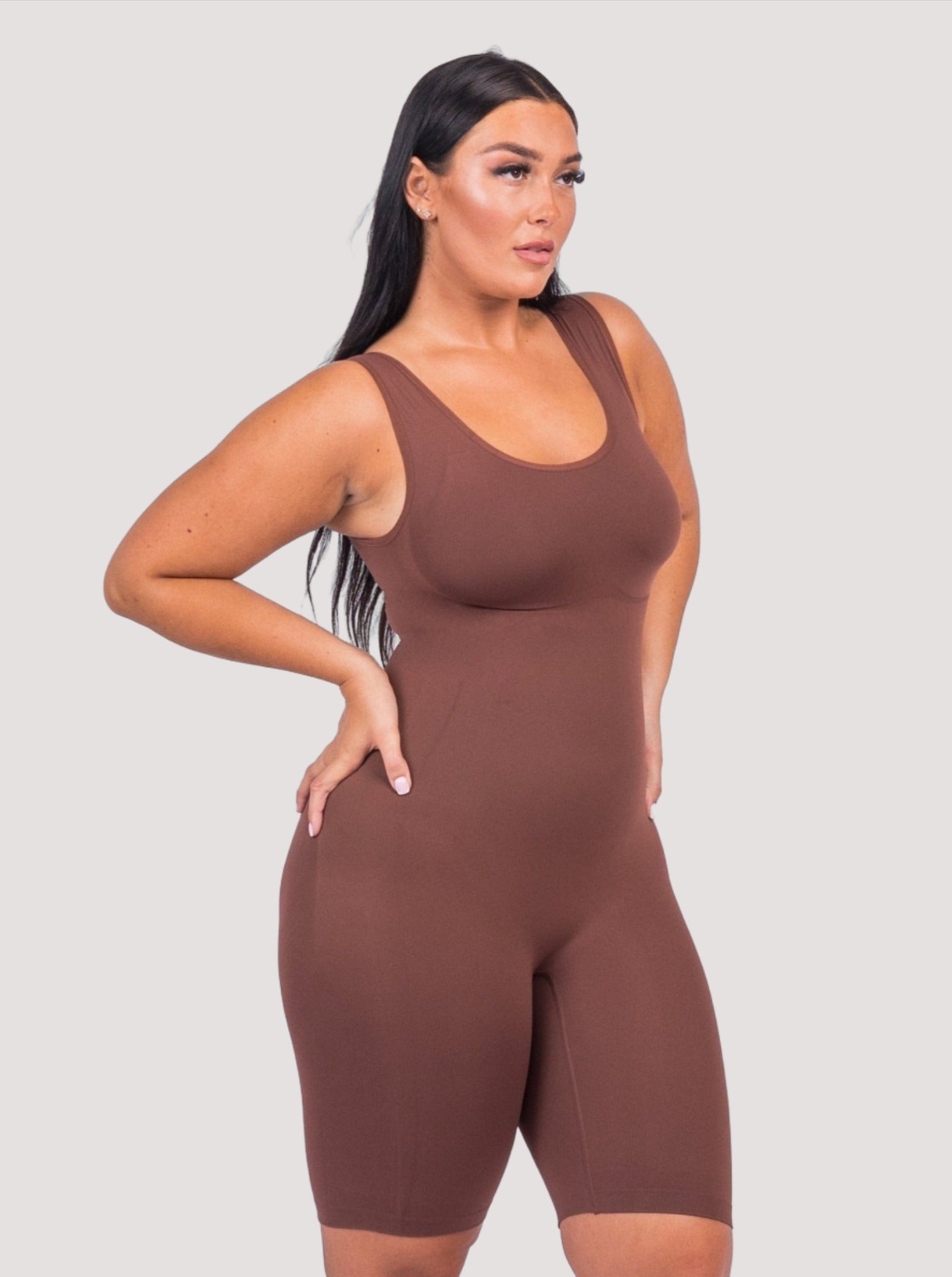 Sienna - Shaping All-In-One Tank Bodysuit - Bella Fit USXS/SBrown