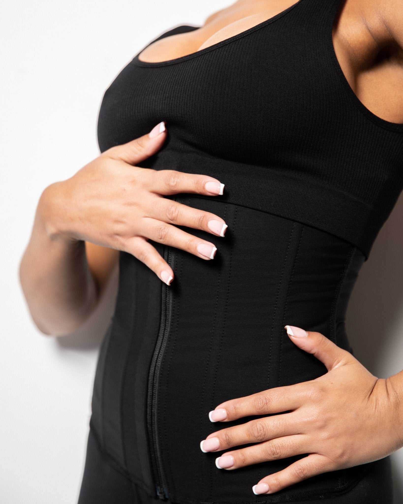 Tara - Waist Trainer with Zipper and Hooks - 9 Steel Bones - Bella Fit USSBlack