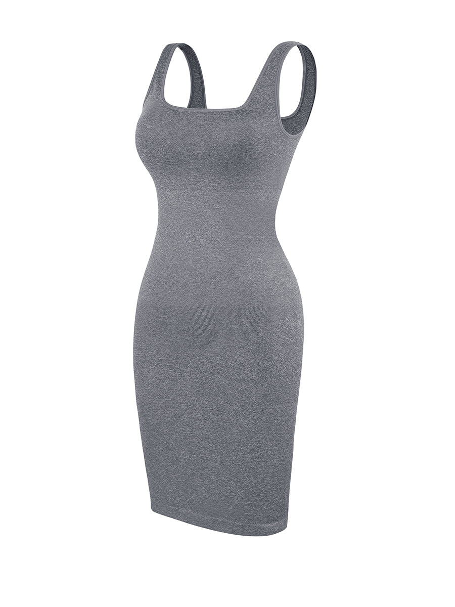 Valencia - Built-In 360° Contour Midi Shaping Dress - Bella Fit USXS/SBlack