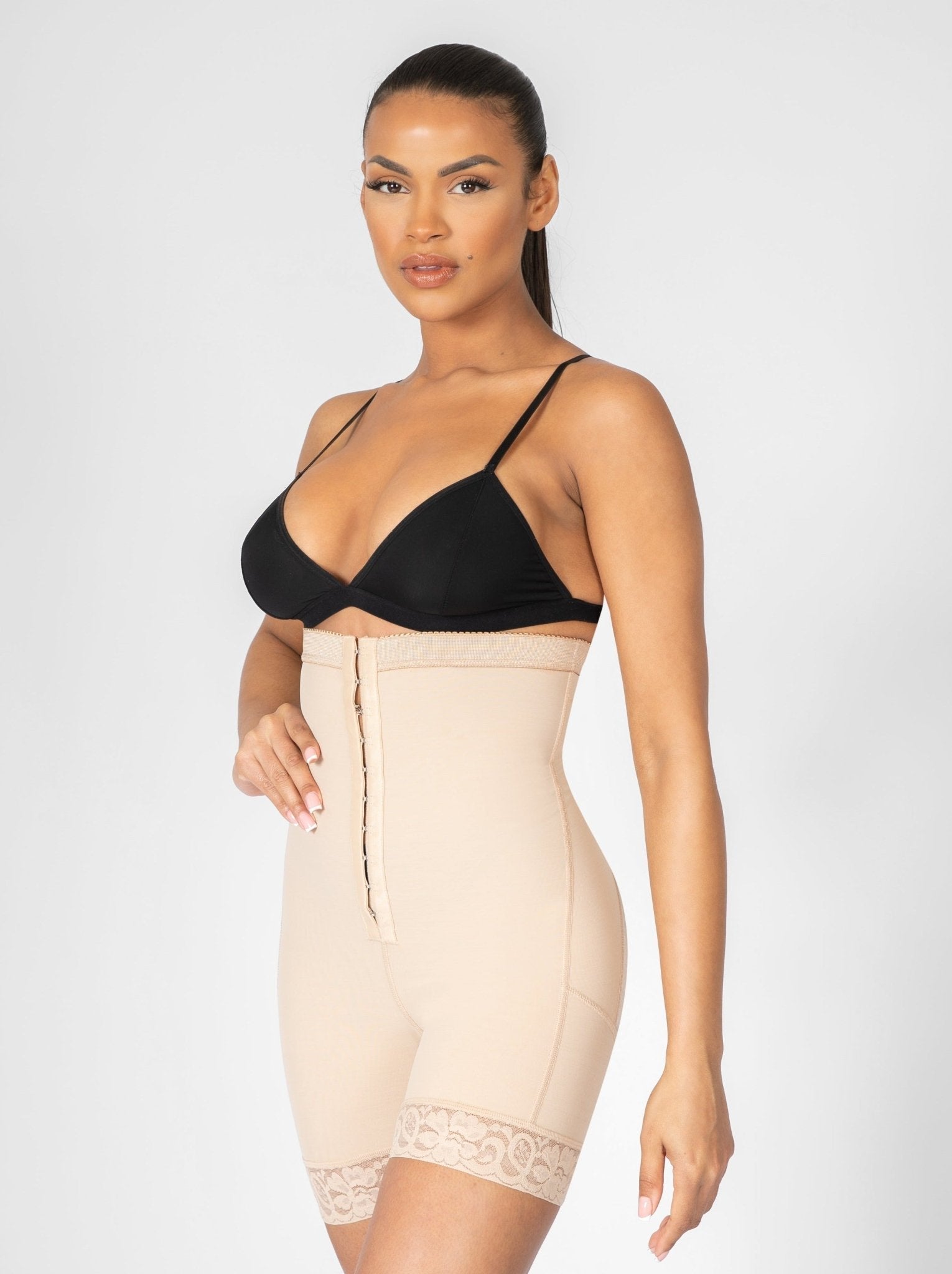 Valentina Hook Front High Waist Body Shaper - Bella Fit USSBeige