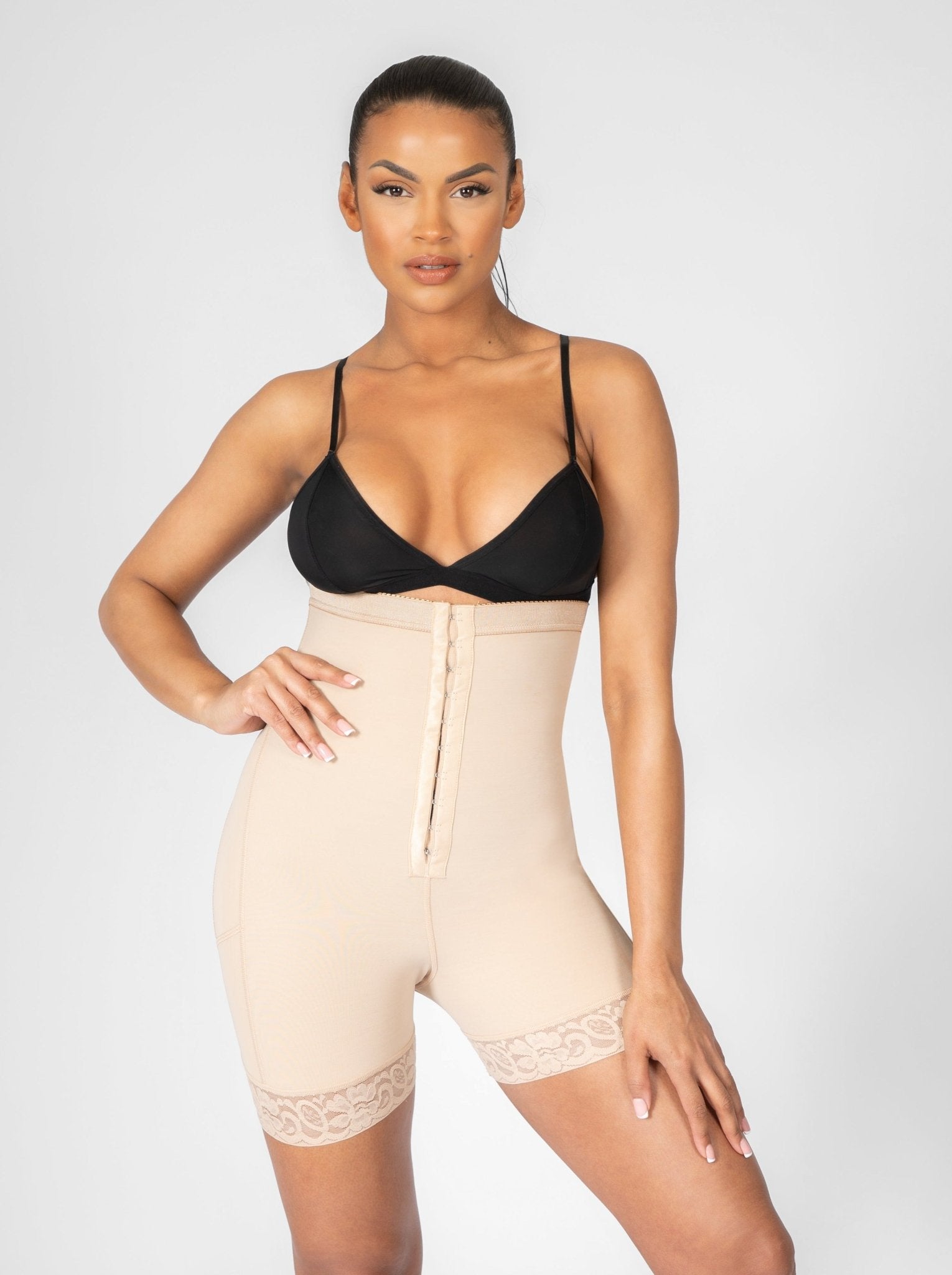 Valentina Hook Front High Waist Body Shaper - Bella Fit USSBeige
